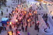 Запуск небесных фонариков в Жуковском